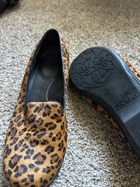 Dansko Leopard Print Slip-On Loafer in Tan and Black